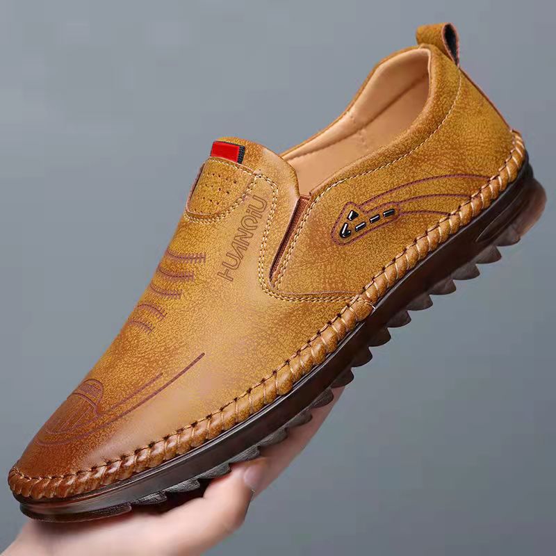 Casual Slip-On Zacht Leren Schoenen voor Mannen