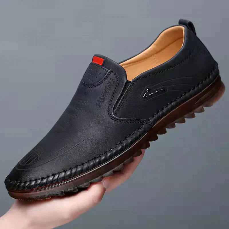 Casual Slip-On Zacht Leren Schoenen voor Mannen