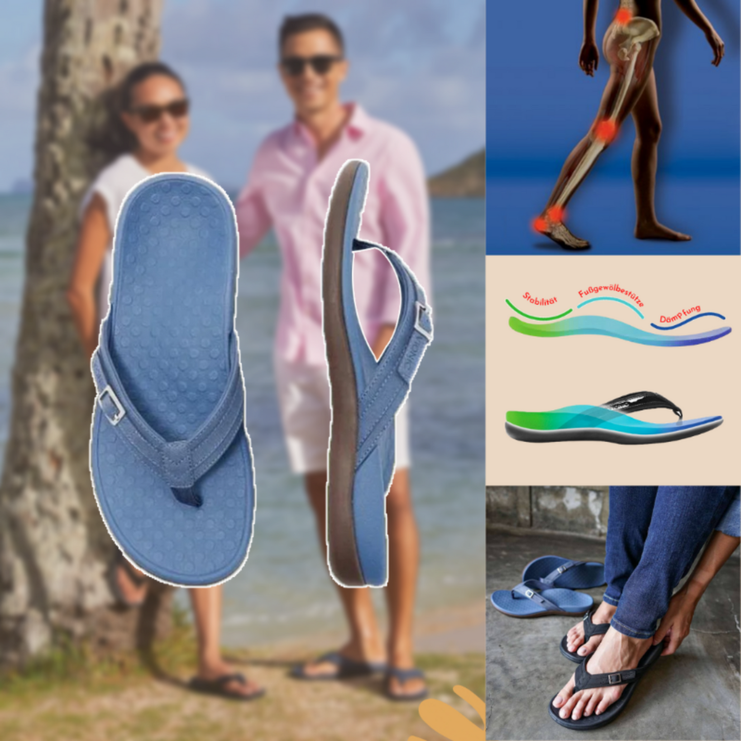 Ondersteunende orthopedische zomersandalen
