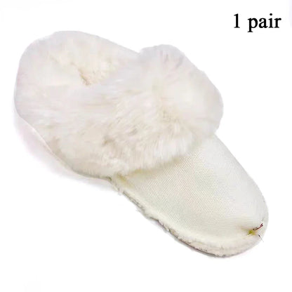 2024 Winter Bont Slippers Inlegzolen Bont Schoen Klompen Schoenen Voeringen Uitneembare Zachte Verdikte Pluche Hoes Warm Gevoerd