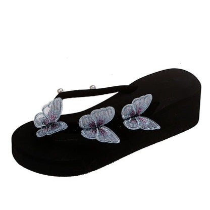 wickedafstore Butterflies All Over Flip Flops